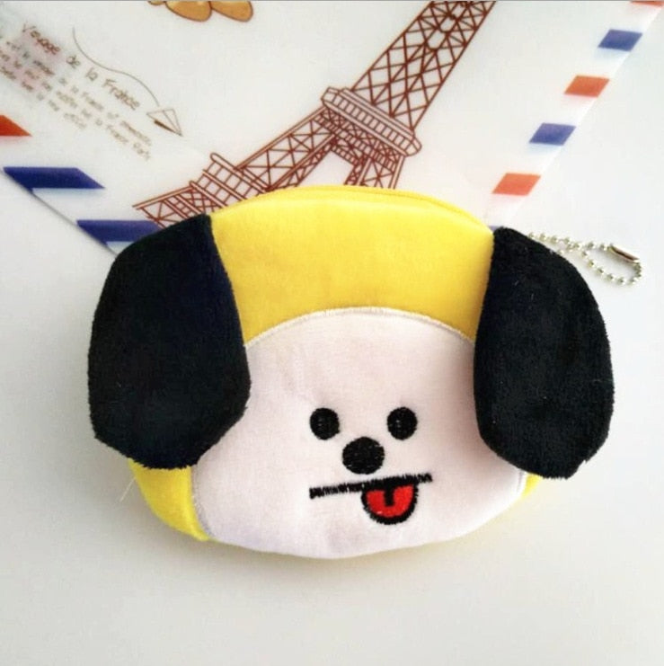 FUDEAM Soft Plush Panda Dog Rabbit Monkey Cartoon Women Coin Purse Mini Cute Zipper Girls Coin Wallet USB Cable Bag Key Wallets