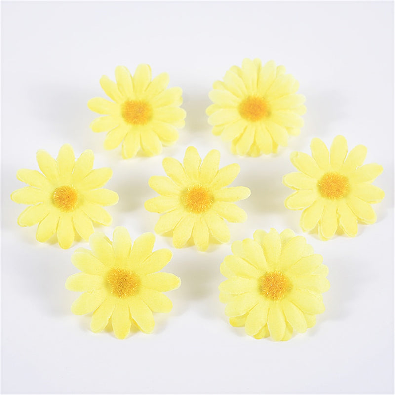 50pcs Artificial Sunflower Flowers Faux Daisy Flower Head Wedding Decorations DIY Floral Design Craft Supplies Home Party Decor