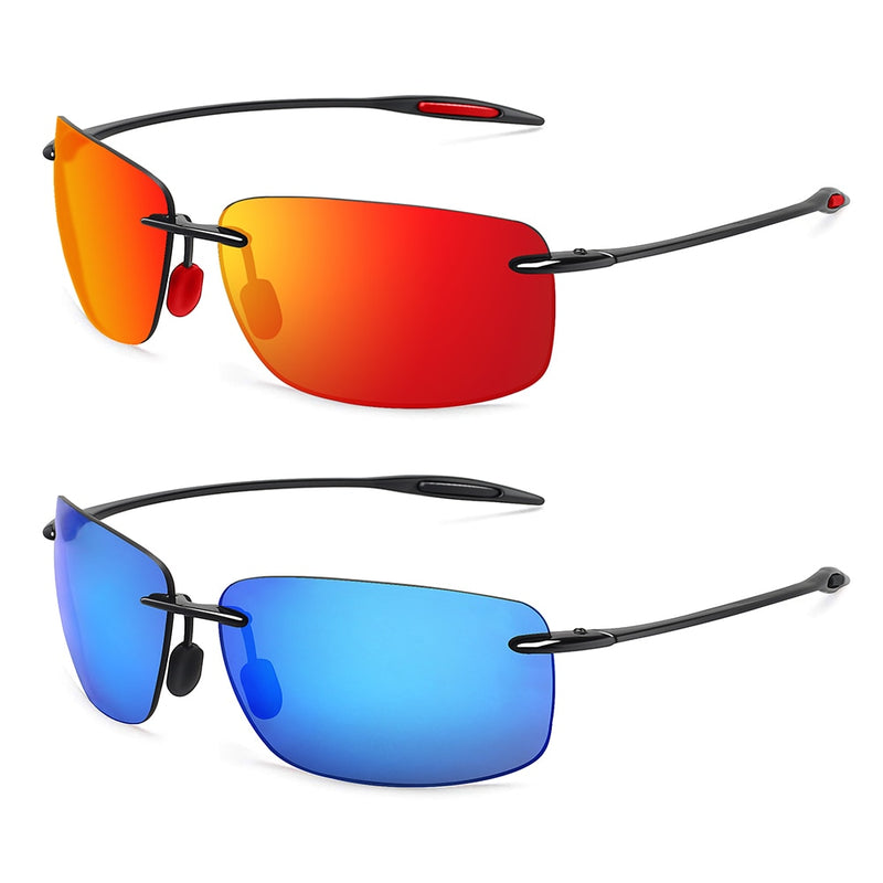 JULI The Matrix Classic Sports Rimless Sunglasses Men Orange Male Driving Rectangle Ultralight Frame Sun Glasses UV400 MJ8009