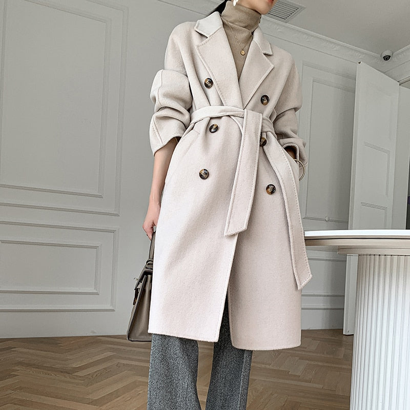 Autumn and winter new cashmere wool coat women&