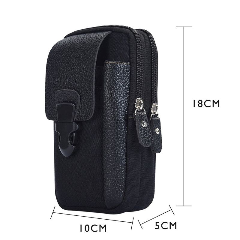 Fashion Men Multi-function PU Leather Fanny Waist Bag Casual Mobile Phone Purse Pocket Male Outdoor Travel Sports Belt Bum Pouch