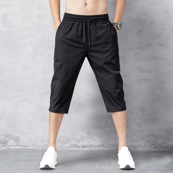 Male Bermuda Board Quick Drying Beach Black Men&#39;s Long Shorts Men&#39;s Shorts Summer Breeches 2022 Thin Nylon 3/4 Length Trousers