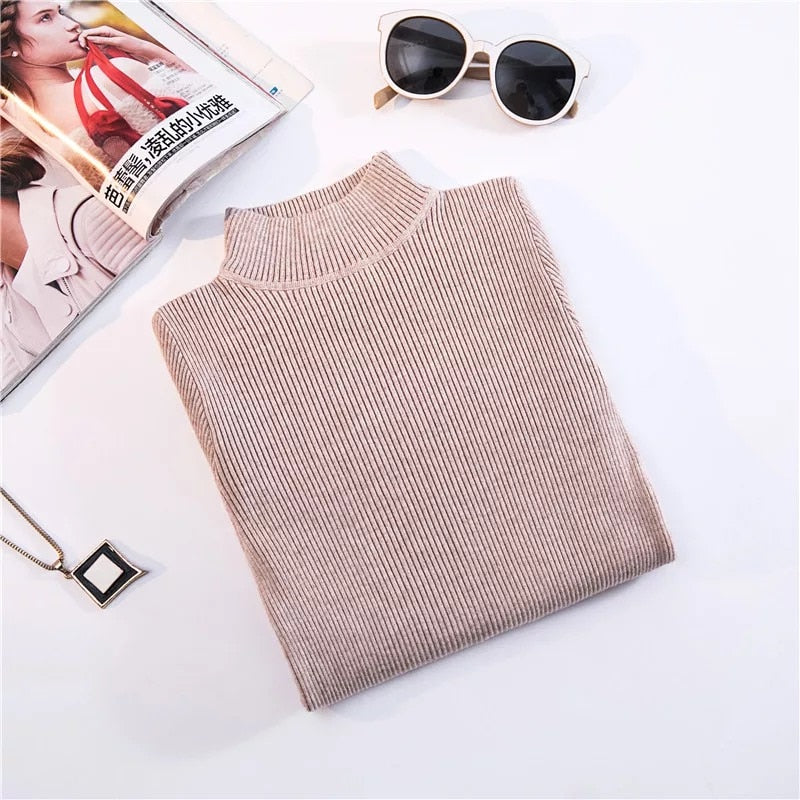 Marwin New-coming Autumn Winter Top Pull Femme Turtleneck Pullovers Sweaters Long Sleeve Slim Oversize Korean Women&