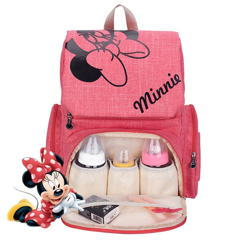 Disney 1Pair Free Hooks Mickey Baby Diaper Bags Bolso Maternal Stroller Bag Nappy Backpack Maternity Bag Maternal Backpack Mommy