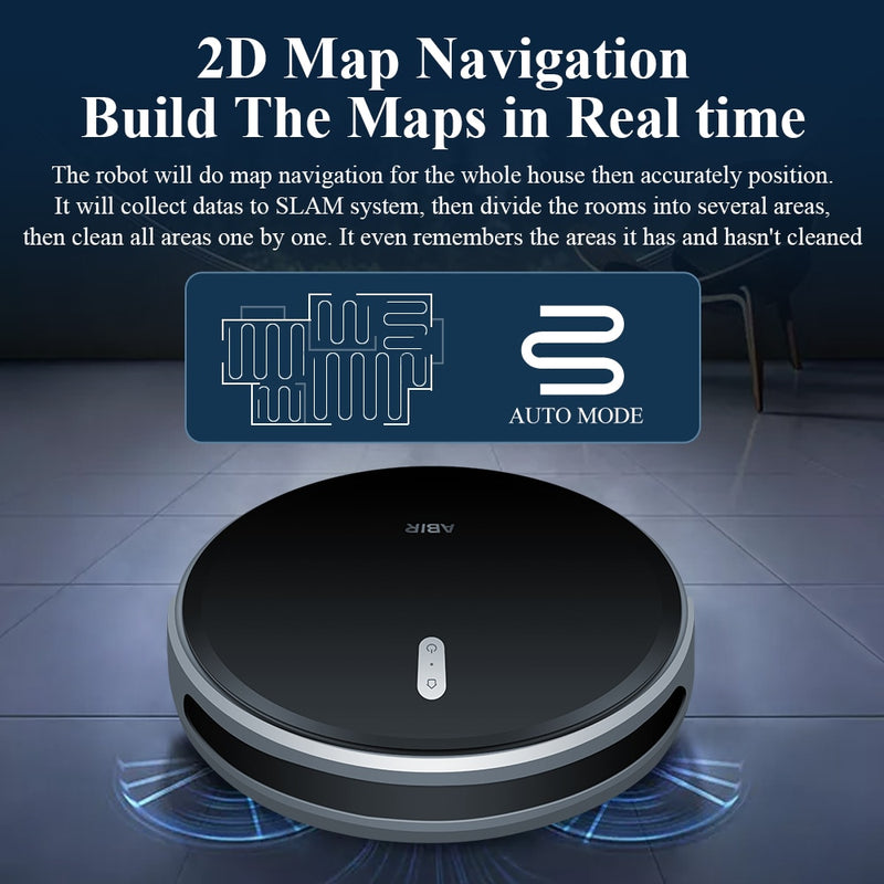 ABIR G20S Robot Vacuum Cleaner,Map Memory,6000Pa Suction,Remote Upgrade, Electric Wet Mop,WIFI APP Smart Floor Washing for Home
