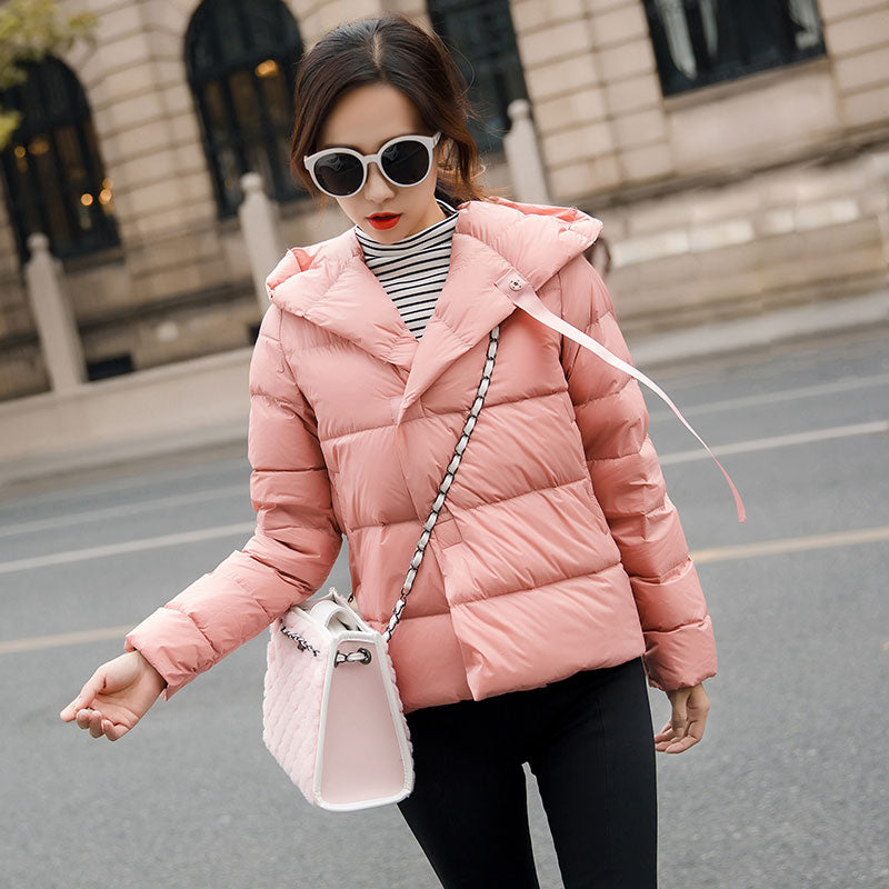 Female Winter Coat Ultra Light Down Jacket Puffer Jacket Brand Jackets Weightless Parkas Hooded Parka Casual Button Outwear