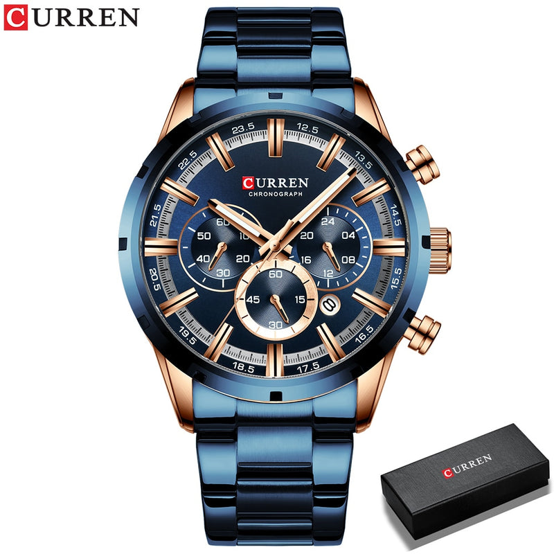 Relogio Masculino CURREN Hot Fashion Mens Watches Top Brand Luxury Wrist Watch Quartz Clock Watch Men Waterproof Chronograph