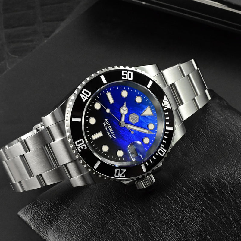 San Martin 40.5mm Water Ghost V3 Diver Luxury Men Watch NH35 Automatic Mechanical Business Wristwatches Sapphire 20Bar Lumed