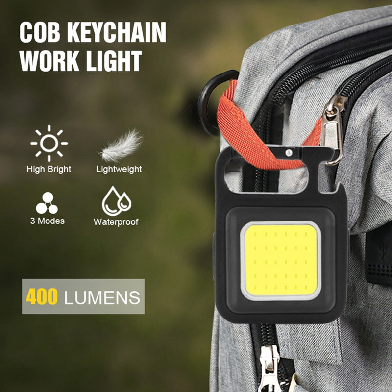 COB Mini Portable LED Flashlight USB Rechargeable Work Light Keychain Outdoor Camping Fishing Climbing Lantern Led Flashlights