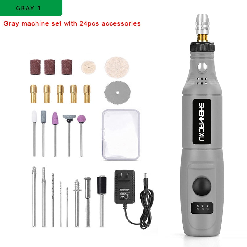 100V~240V Mini Electric Drill Power Tools Multifuctional Grinder Grinding Accessories Set 3 Speed Engraving Pen For Dremel