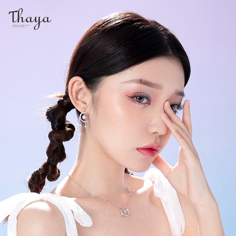 Thaya Elegant Party Earring Moon Original Design 925 Sliver Needle For Women Earring Dangle Classic Tassel Romantic Fine Jewelry