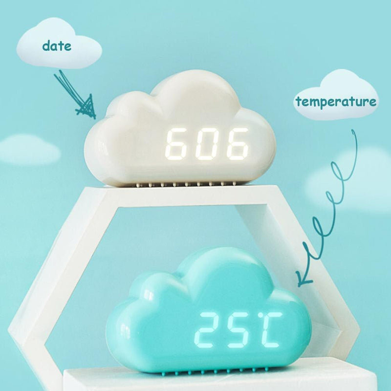 Cloud Alarm Clock Kids Light LED Table Voice Control Digital Alarm Clock USB Powered Electronic Desktop Clocks Wake Up Clock