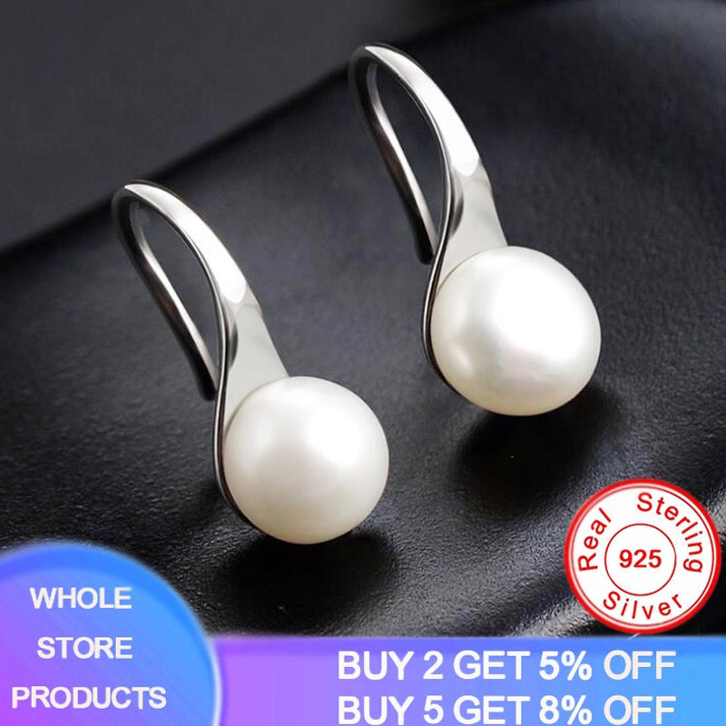 YANHUI Natural Pearl Earrings  Silver Color Stud Earrings Gift For Women Cute High Heels Shape Earrings Fashion Jewelry