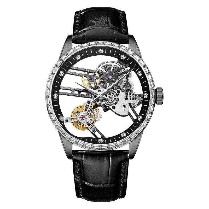 AESOP Hollow Diamond Tourbillon Watch Automatic Watches Special Hollow Mechanical Luxury Watches Steel Strap 2021