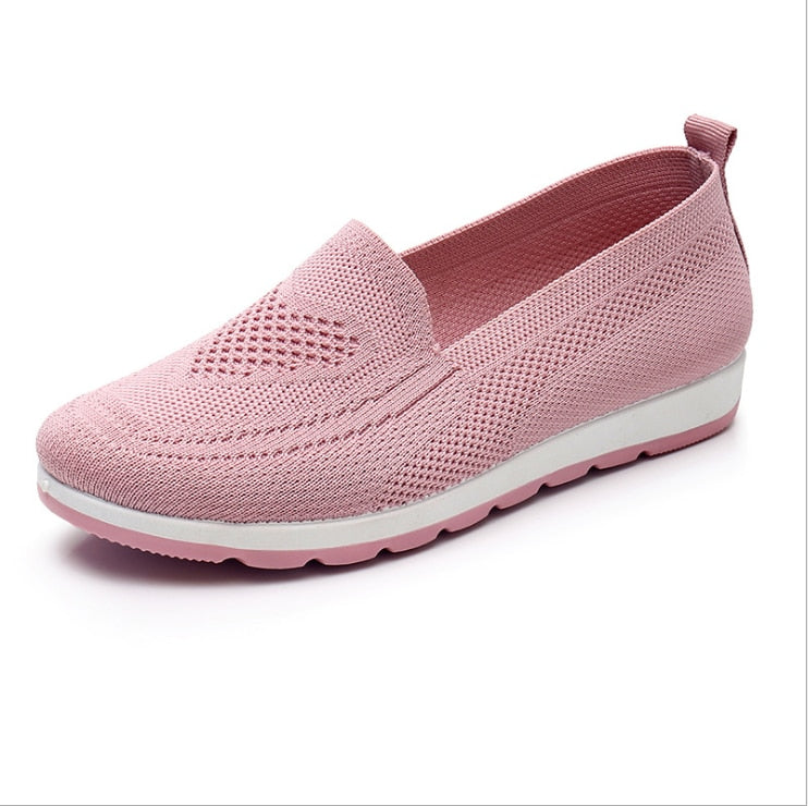 Mothers shoes, fabric loafers for women, casual sneakers for spring and summer, flat heels, breathable flat shoes