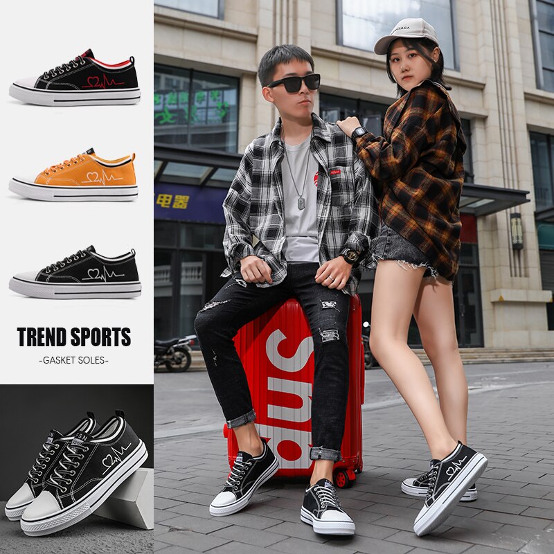 TYDZSMT Sneakers for Women Vulcanized Shoes Lace-up Casual Canvas Shoes Size 35-44 Breathable High Top Men Shoes Tenis Feminino