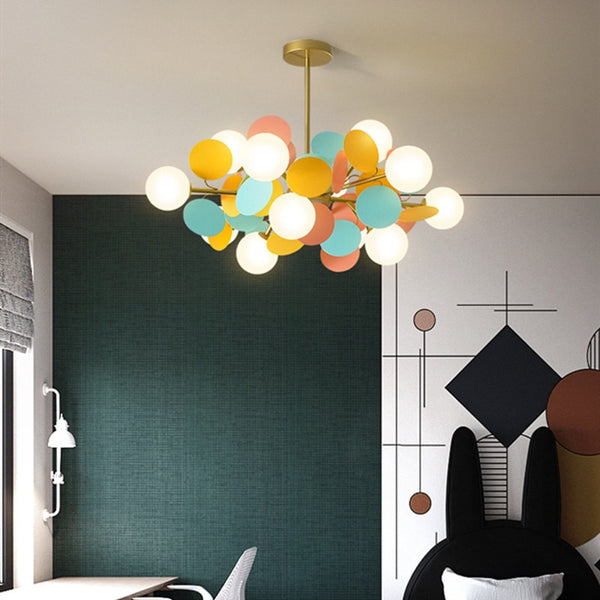 Nordic Multicolor Art Tree Led Pendant Lights Creative Designer Parlor Kid&#39;s Bedroom Cafe Decoration Light Fixtures