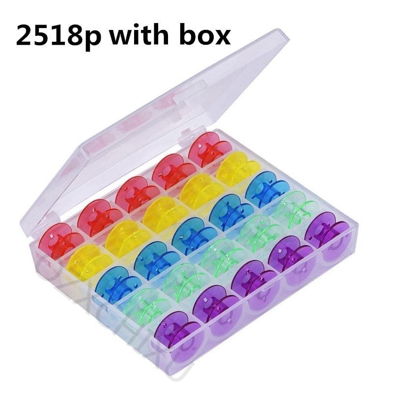 Sewing Accessories Tools 25Pc Sewing Machine Bobbins Spools Empty Bobbins Spools Sewing Machine Plastic Storage Box