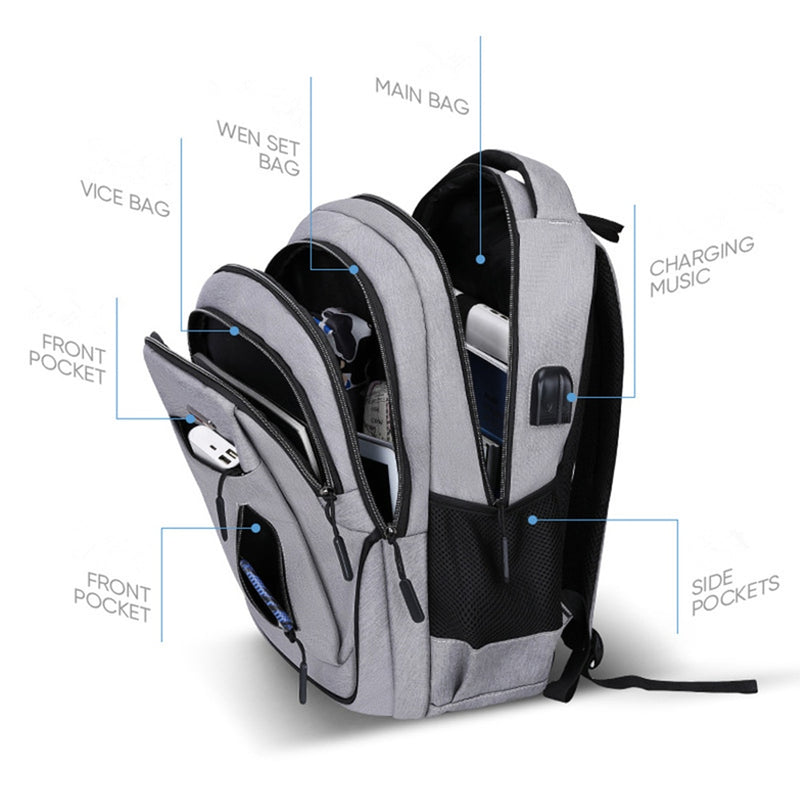 15.6 Inch /17.3 Inch Laptop Backpack For Men Women Computer School Travel Business Bags With USB Earphone Charging Port Day Pack