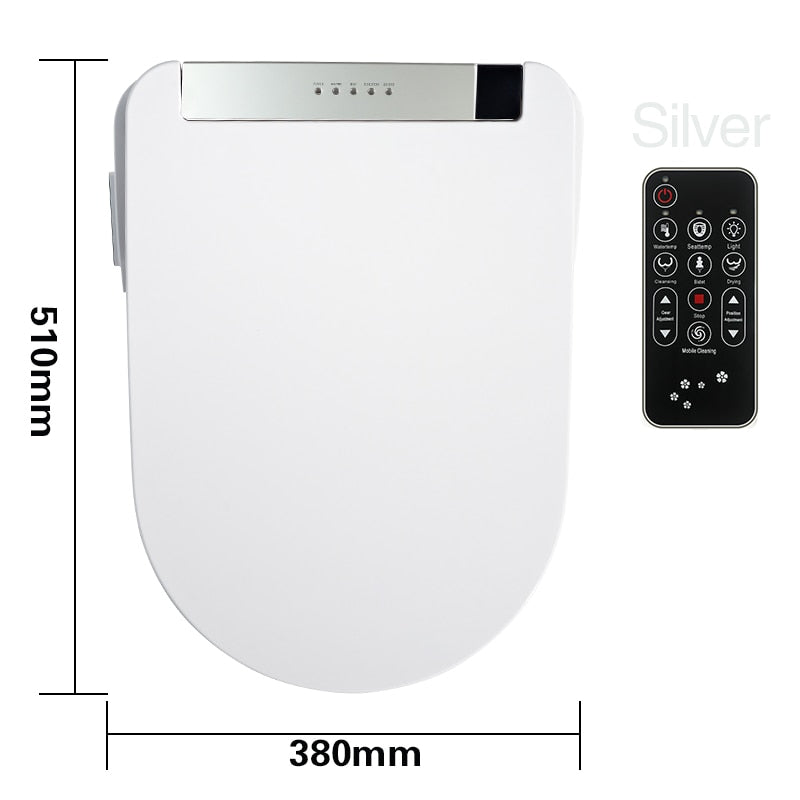 LCD 3 Color Intelligent Toilet Seat Elongated Electric Bidet Cover Smart Bidet Heating Sits Led Light Wc F3