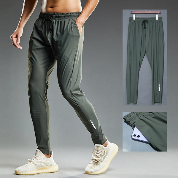 Summer Thin Men&#39;s Jogging Sweatpants Elastic Shrink Leg Casual Outdoor Training Fitness Sport Pants Running Trousers