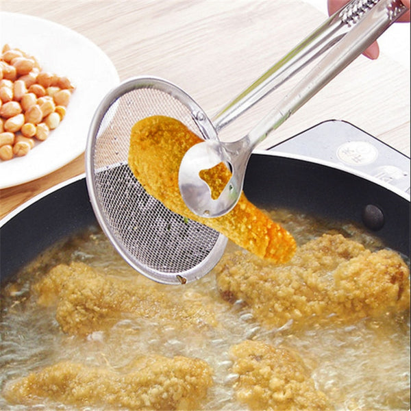 1pcs Kitchen Accessories Stainless Steel Fried Food Fishing Oil Scoop Kitchen Gadget and Barbecue Brush for Kitchen Tools Home-S