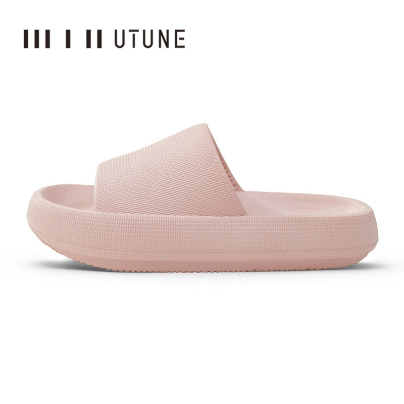 UTUNE Large Size Sippers Men Platform Shoes EVA Soft Indoor Slides For Men Anti-slip Summer Sandals Women Bathroom Shoes Shower