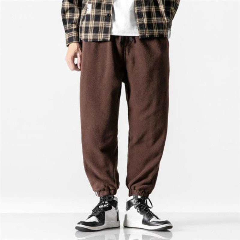 New Loose Jogging Pants Men 2020 New Fashion Fleece Autumn Winter Warm Sweatpants Male Outdoor Straight Trousers Pantalon Hommes