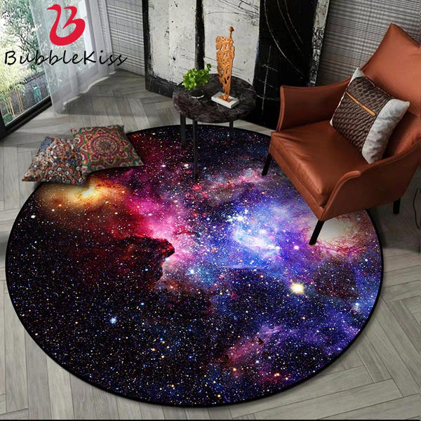 Bubble Kiss Nebula Design Round Carpets For Living Room Kid Room Home Decor Rugs Children Gift Decoration Salon Floor Mat