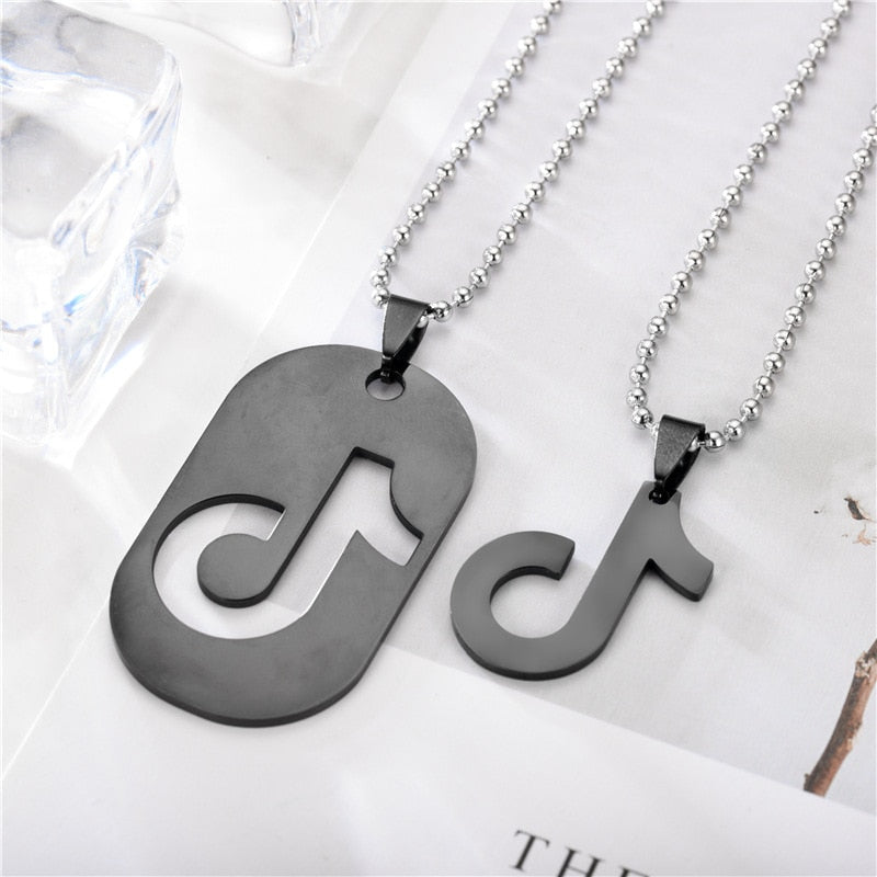 Music Note Treble Musical Symbol Necklace Clef Gift Statement Necklace Gold Color Stainless Steel Pendant For Woman Man
