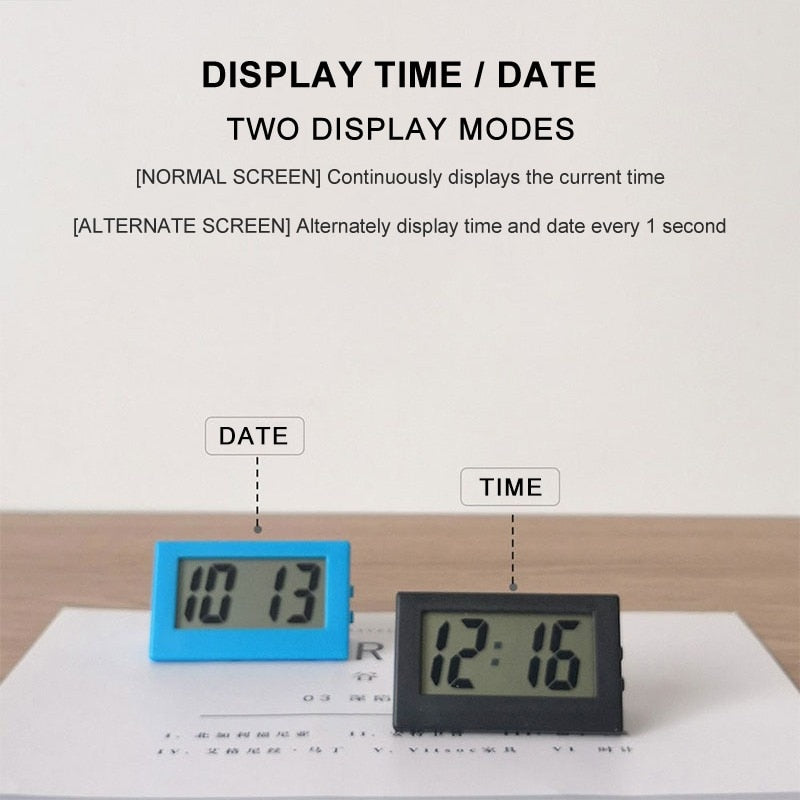 Mini LCD Digital Table Dashboard Desk Electronic Clock For Desktop Home Office Silent Desk Time Display Clock