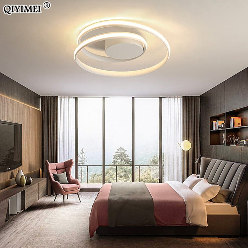 Modern Chandeliers LED Lamp For Living Room Bedroom Study Room White black color surface mounted lights Lamp Deco AC85-265V