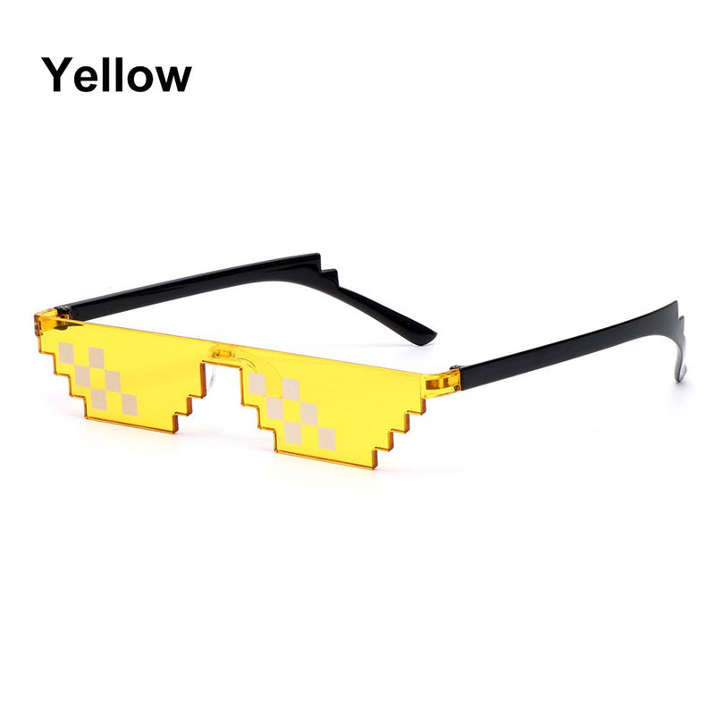 NEW Design Funny Mosaic Sunglasses Thug Life Sun Glasses Pixel Black Retro Gamer Robot Sunglasses Birthday Party Cosplay Favors