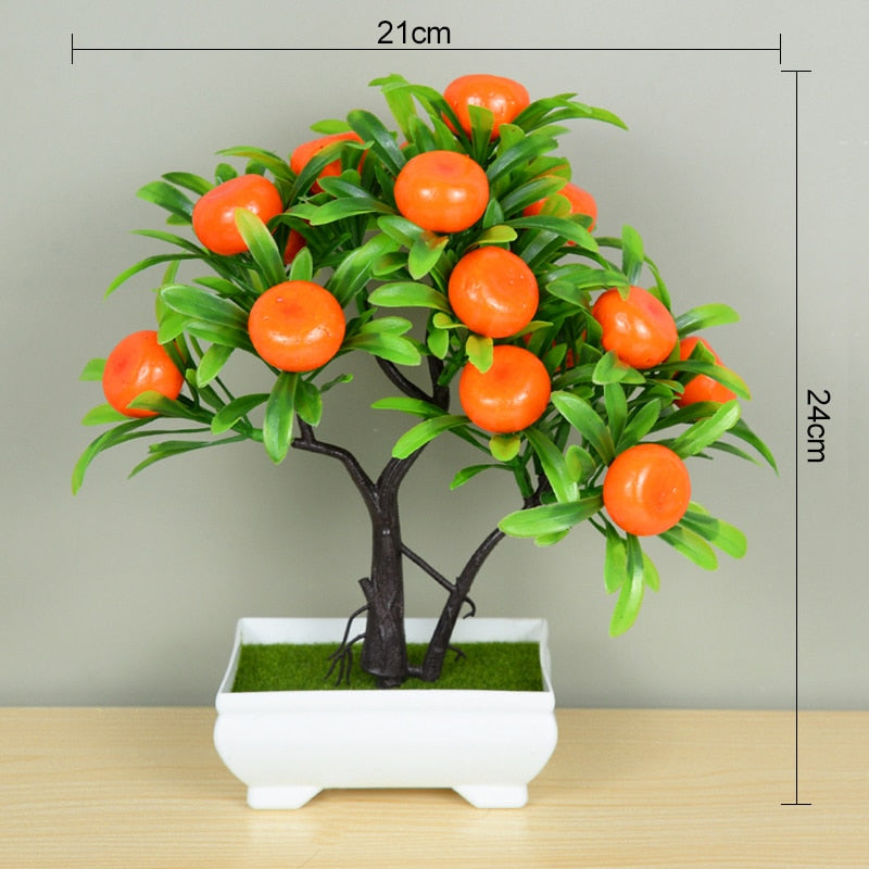 Artificial Plants Potted Green Bonsai Small Tree Grass Plants Pot Ornament Fake Flowers for Home Garden Decoration Wedding Party