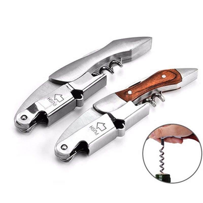 Professional Red Wine Opener Wood Handle Multifunction Portable Screw Beer Wine Corkscrew Kitchen Tools Wine Beer Bottle Opener