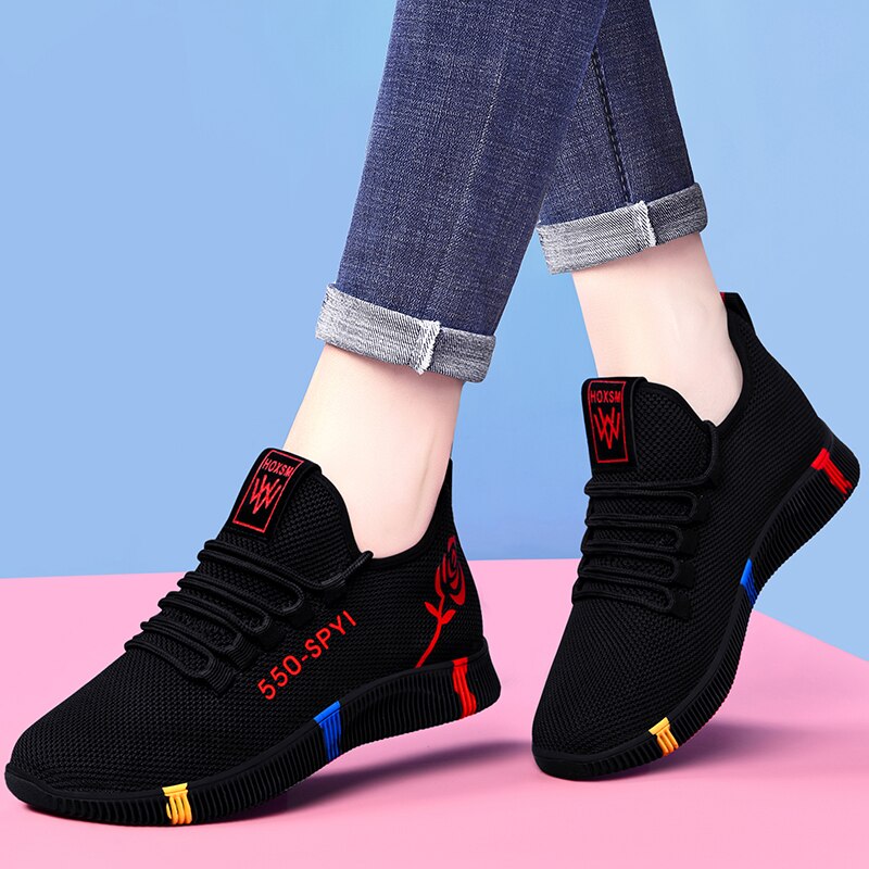 2020 Fashion Women Casual Shoes Breathable Air Mesh Walking Shoes Light Soft Sneakers Women Trainers Outdoor Vulcanized Shoes