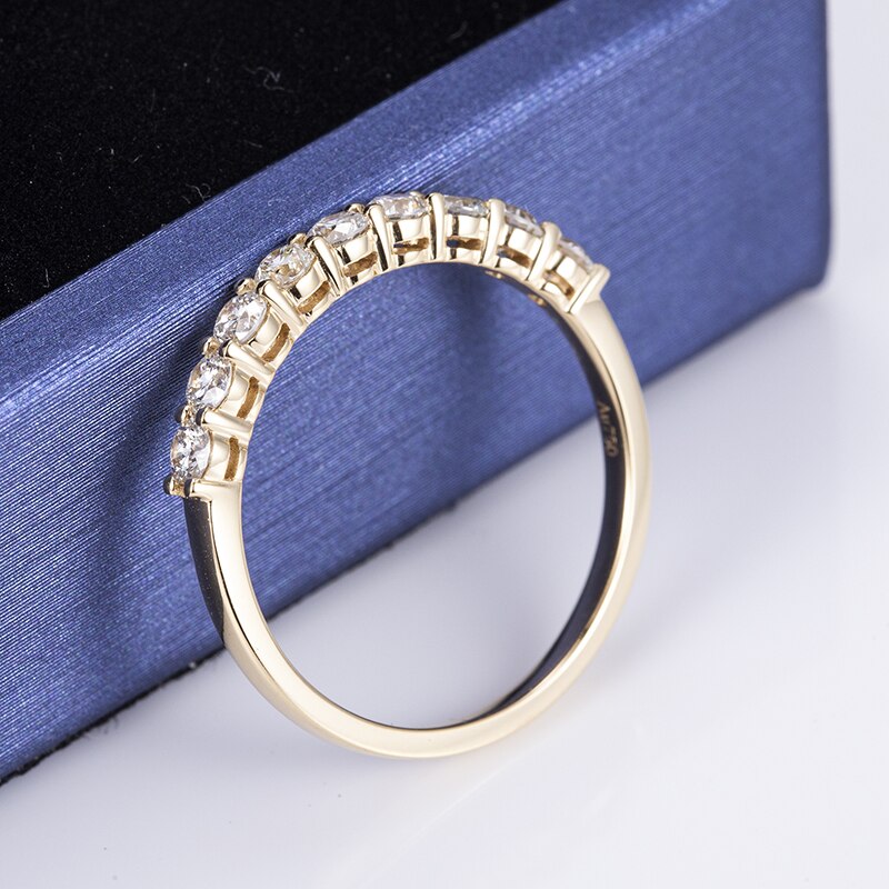 MS-488 HPHT Lab Grown Diamond Ring Half Eternity 18K Gold Jewelry Customize