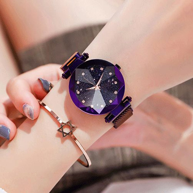 Ladies Magnetic Starry Sky Clock Luxury Women Watches Fashion Diamond Female Quartz Wristwatches Relogio Feminino Zegarek Damski