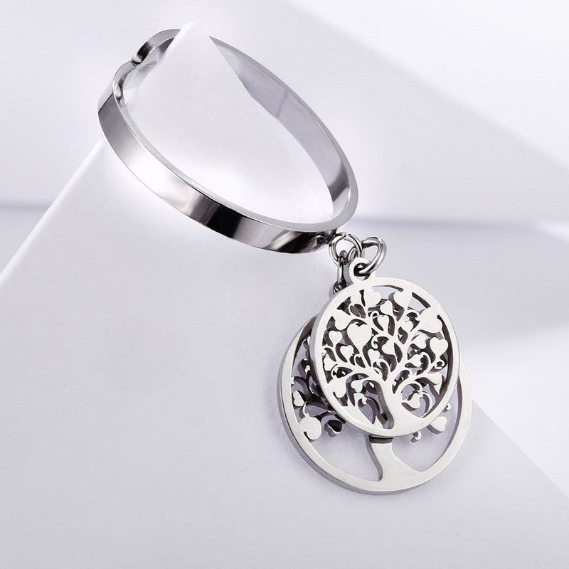 Adjustable Tree of Life Stainless Steel Rings for Women Fashion Silvery Gold Rings Engagement Jewelry Anillo 2022 Free Shipping