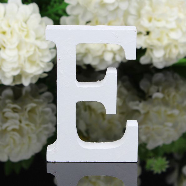 White Wooden Letter English Alphabet DIY Personalised Name Design Art Craft Free Standing Heart Wedding Home Decor