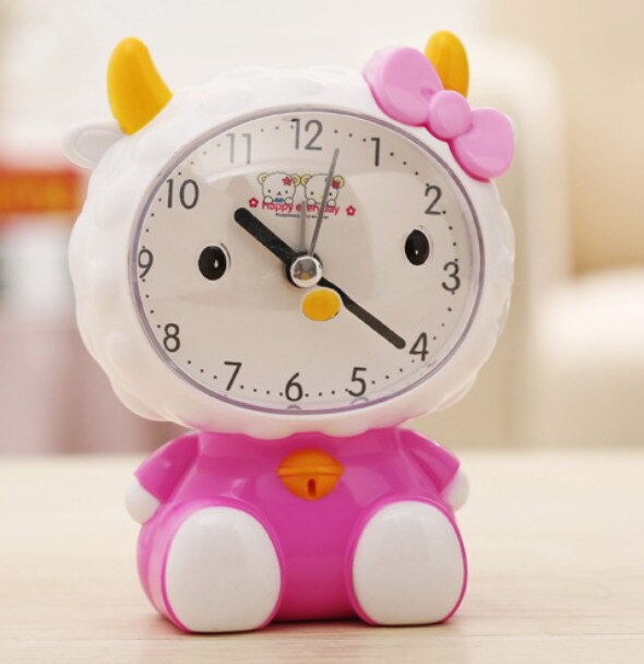 Children Alarm Clock Cartoon Bear Frog Cat Silent Clocks Watch Time Stand Cat Clocks Home Decoration Mute Electronic Desk Clock