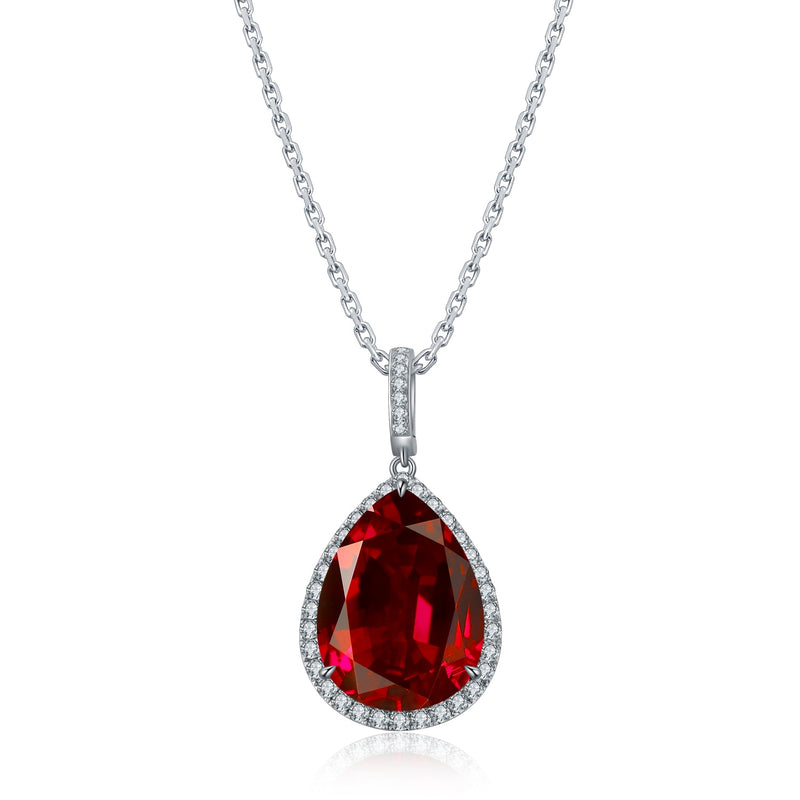 Classic Style Wholesale Retail Luxury Jewelry Set 16.62ct 14*19mm 9k Gold Ruby Red Diamonds Gemstones Pendant Necklace