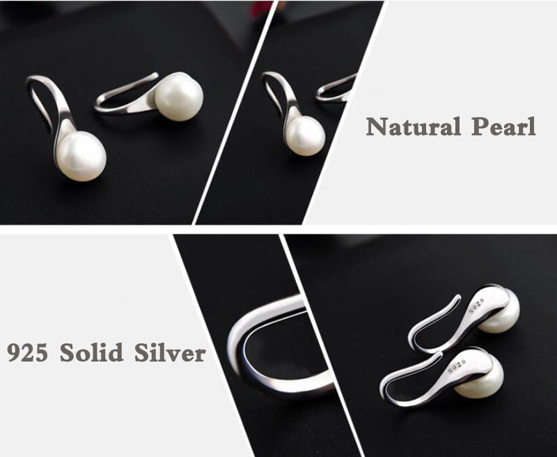 YANHUI Natural Pearl Earrings  Silver Color Stud Earrings Gift For Women Cute High Heels Shape Earrings Fashion Jewelry