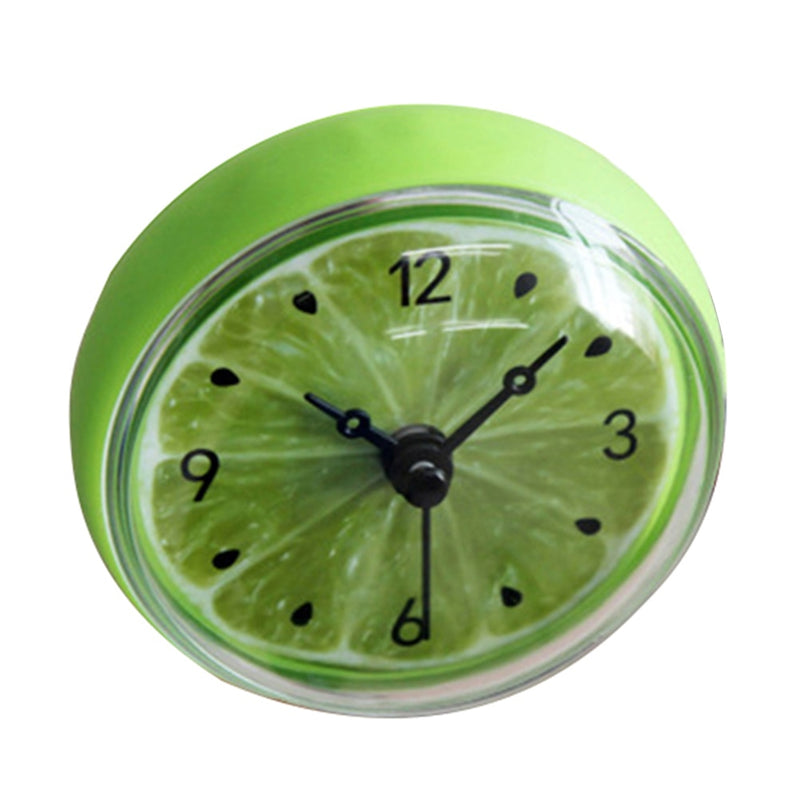 Bathroom Kitchen Waterproof Fruits Lemon Suction Cup Refrigerator Wall Clock