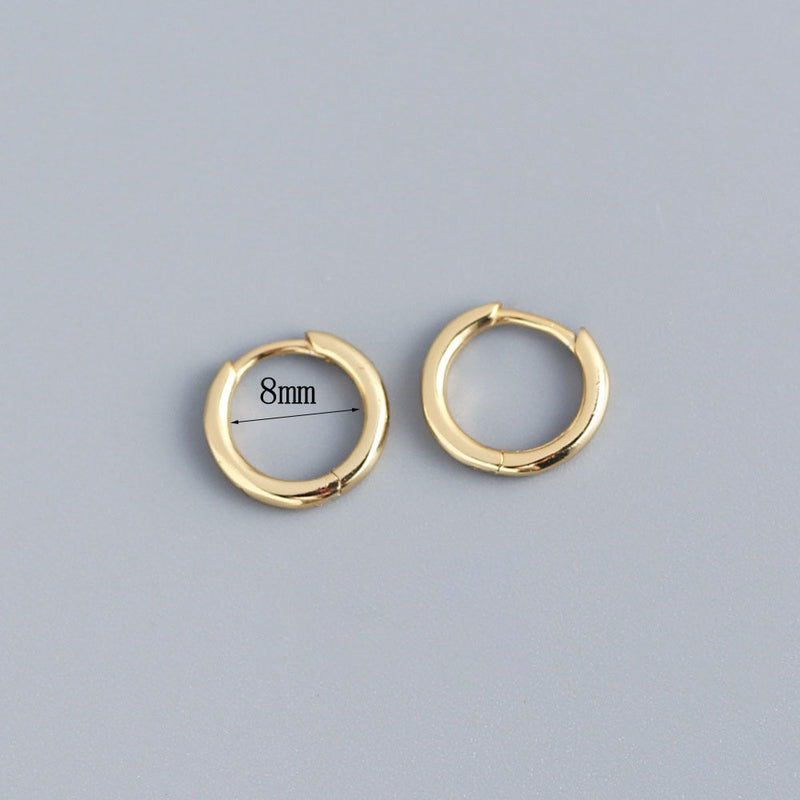 Stainless Steel 1 Pair Minimalist Huggie Hoop Earrings For Women Gold Color Tiny Round Circle 6/8/10mm Punk Unisex Rock Earring