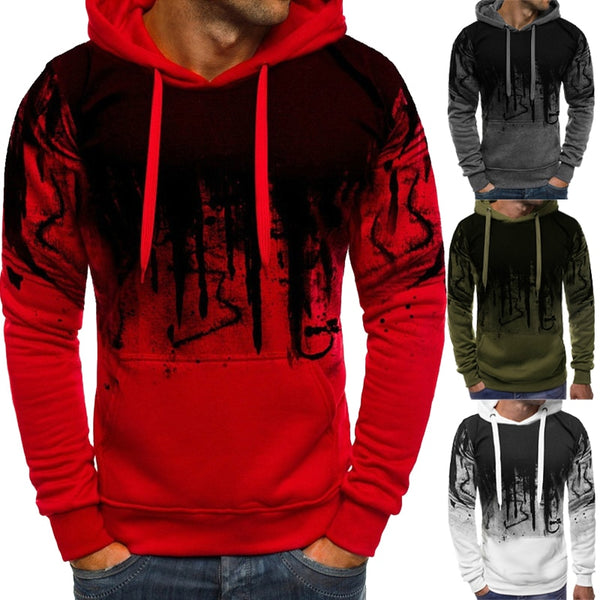 Men&#39;s Autumn and Winter Fashion Camouflage Sweatshirts Long Sleeved Hoodies Casual Sports Hooded Coat