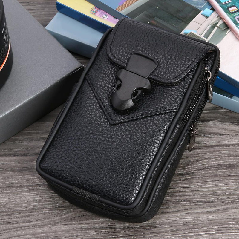 Fashion Men Multi-function PU Leather Fanny Waist Bag Casual Mobile Phone Purse Pocket Male Outdoor Travel Sports Belt Bum Pouch