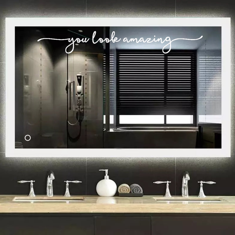 You Look Amazing Mirror Decal Vinyl Decal Bathroom Decor Shower Door Decal Wall Art Home Decoration Accessories 18x2.5 inch