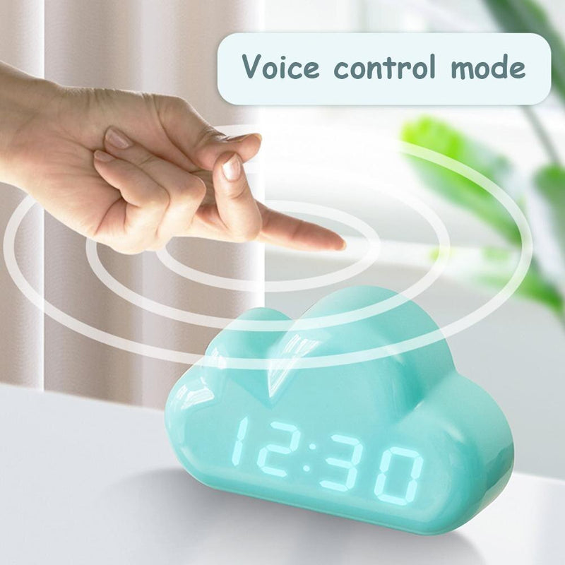 Cloud Alarm Clock Kids Light LED Table Voice Control Digital Alarm Clock USB Powered Electronic Desktop Clocks Wake Up Clock