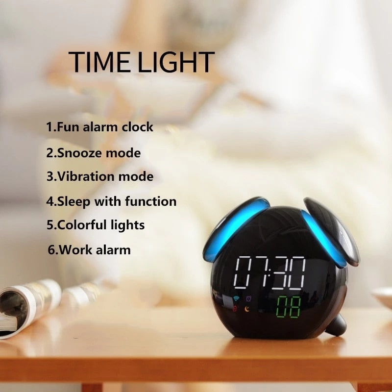 Silent Intelligent Fun Colorful Alarm Clock Electronic Digita Creative Clock Led Table Watch Desk Clock Luminous Kid Gift